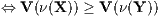 ⇔ V (ν(X )) ≥ V (ν(Y ))