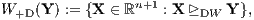 W+D (Y ) := {X ∈ ℝn+1 : X ⊵DW Y },