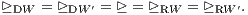 ⊵DW = ⊵DW ′ = ⊵ = ⊵RW = ⊵RW ′. 