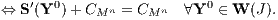 ⇔ S′(Y0 )+ C n = C n ∀Y0 ∈ W (J ). M M