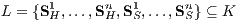 L = {S1H,...,SnH,S1S,...,SnS} ⊆ K
