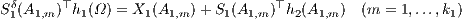 Sδ(A  )⊤h (Ω ) = X (A  ) + S (A  )⊤h (A  ) (m = 1,...,k ) 1 1,m  1    1 1,m   1 1,m  2 1,m       1 