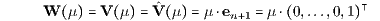 W μ V μ ˆV μ μ en 1 μ 0,...,0,1
