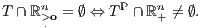 T ∩ ℝn>o = ∅ ⇔ TP ∩ℝn+ ⁄= ∅. .