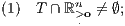 (1) T ∩ ℝn>o ⁄= ∅;      . 